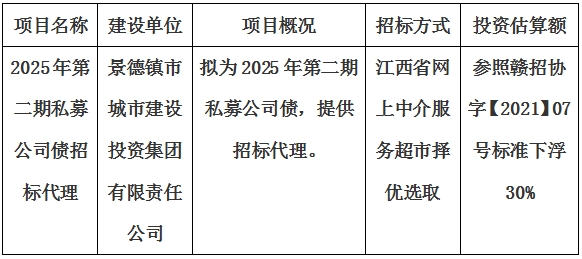 2025年第二期私募公司債招標代理計劃公告